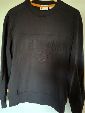 Timberland Men's Black Embossed Logo Crewneck Sweatshirt